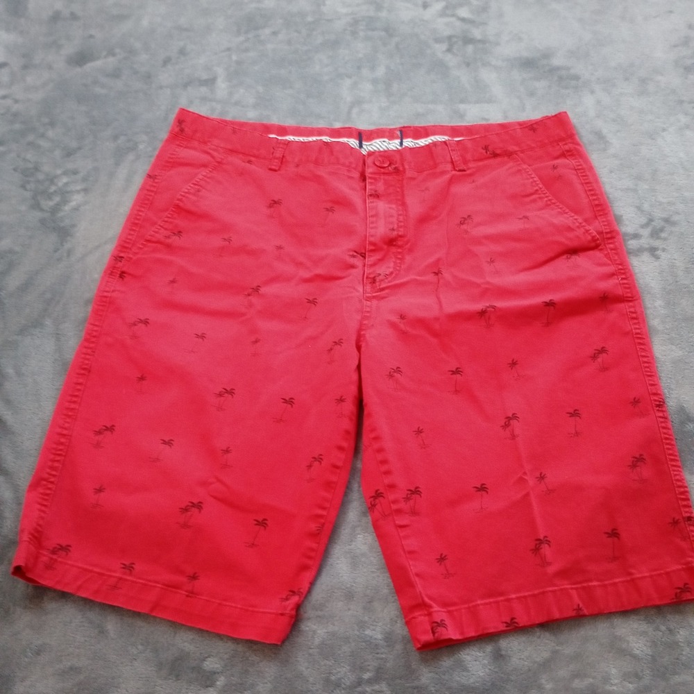 Polo Ralph Lauren Palm Tree Embroidered Shorts Mens 38 Red Chino Tropical Summer
